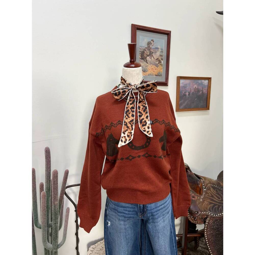 NEW ROCK & ROLL DENIM women's the clancey sweater in red - Picture 5 of 5